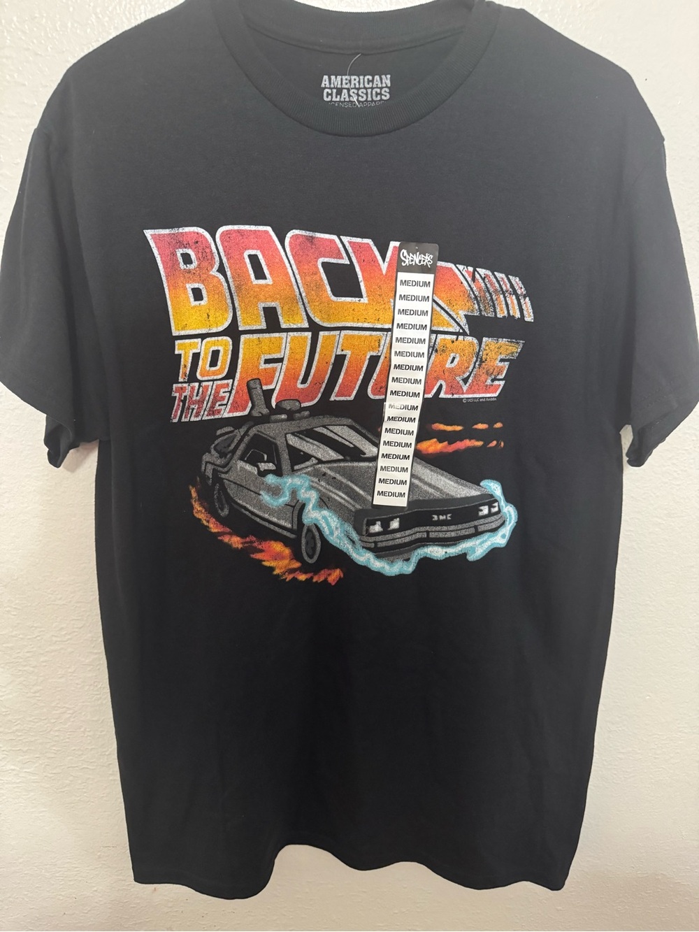 Back to the Future American Classsics - Movie Unisex Black T-Shirt Size Medium.